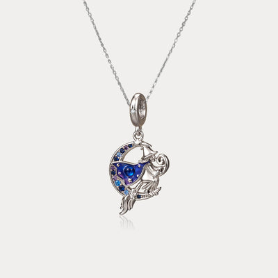 Wiaugem Witch Moon Necklace | Halloween Jewelry for Mystery & Transformation