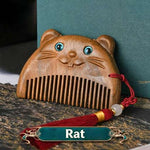 WIAUGEM Chinese Zodiac Sandalwood Baby Comb