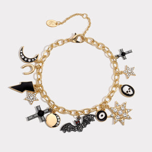 Wiaugem Halloween Charm Bracelet | Gothic Jewelry for Mystery, Protection &amp; Strength