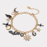 Wiaugem Halloween Charm Bracelet | Gothic Jewelry for Mystery, Protection &amp; Strength