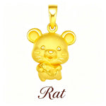 Wiaugem 12 Chinese Zodiac Sand Gold Charms | Cute 3D Zodiac Animal Lucky Pendant for Good Fortune, Prosperity &amp; Positive Energy