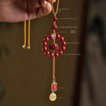 Cinnabar Car Hanging Charm | Lotus Protection Amulet