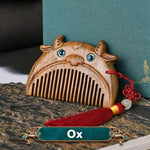 WIAUGEM Chinese Zodiac Sandalwood Baby Comb