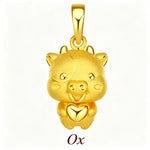 Wiaugem 12 Chinese Zodiac Sand Gold Charms | Cute 3D Zodiac Animal Lucky Pendant for Good Fortune, Prosperity &amp; Positive Energy