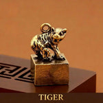 Wiaugem Chinese Zodiac Brass Seal | Lucky 12 Zodiac Talisman for Wealth & Protection