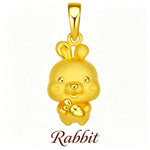 Wiaugem 12 Chinese Zodiac Sand Gold Charms | Cute 3D Zodiac Animal Lucky Pendant for Good Fortune, Prosperity &amp; Positive Energy