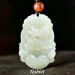 Wiaugem 12 Chinese Zodiac Natural Jade Pendant