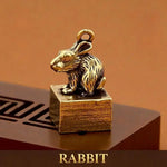 Wiaugem Chinese Zodiac Brass Seal | Lucky 12 Zodiac Talisman for Wealth & Protection