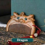 WIAUGEM Chinese Zodiac Sandalwood Baby Comb