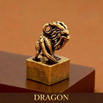 Wiaugem Chinese Zodiac Brass Seal | Lucky 12 Zodiac Talisman for Wealth & Protection