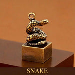 Wiaugem Chinese Zodiac Brass Seal | Lucky 12 Zodiac Talisman for Wealth & Protection