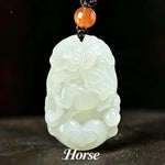 Wiaugem 12 Chinese Zodiac Natural Jade Pendant
