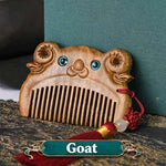 WIAUGEM Chinese Zodiac Sandalwood Baby Comb