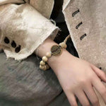 Milk Fragrant Copper Coin Bracelet | New Chinese Style Zen Jewelry