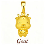 Wiaugem 12 Chinese Zodiac Sand Gold Charms | Cute 3D Zodiac Animal Lucky Pendant for Good Fortune, Prosperity &amp; Positive Energy