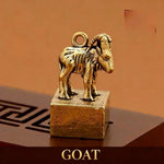 Wiaugem Chinese Zodiac Brass Seal | Lucky 12 Zodiac Talisman for Wealth & Protection