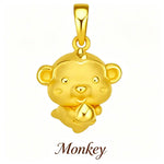 Wiaugem 12 Chinese Zodiac Sand Gold Charms | Cute 3D Zodiac Animal Lucky Pendant for Good Fortune, Prosperity &amp; Positive Energy
