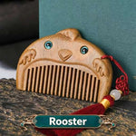 WIAUGEM Chinese Zodiac Sandalwood Baby Comb