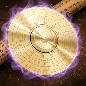 Rotating Copper Feng Shui Compass | Yin Yang Bagua for Spiritual Purification
