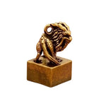 Wiaugem Chinese Zodiac Brass Seal | Lucky 12 Zodiac Talisman for Wealth & Protection