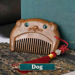 WIAUGEM Chinese Zodiac Sandalwood Baby Comb