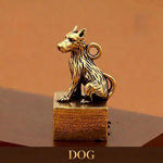 Wiaugem Chinese Zodiac Brass Seal | Lucky 12 Zodiac Talisman for Wealth & Protection
