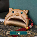 WIAUGEM Chinese Zodiac Sandalwood Baby Comb