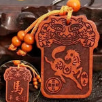 Wiaugem 12 Zodiac Peach Wood Protection Amulet