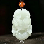 Wiaugem 12 Chinese Zodiac Natural Jade Pendant