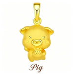 Wiaugem 12 Chinese Zodiac Sand Gold Charms | Cute 3D Zodiac Animal Lucky Pendant for Good Fortune, Prosperity &amp; Positive Energy