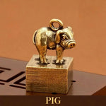 Wiaugem Chinese Zodiac Brass Seal | Lucky 12 Zodiac Talisman for Wealth & Protection