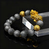 Feng Shui Pixiu Armband mit grauem Katzenaugenstein – Hochwertiger Luxus-Stil
