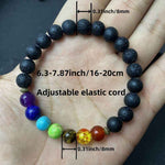 Chakra Energy Bracelet | Volcanic Stone for Wealth & Protection