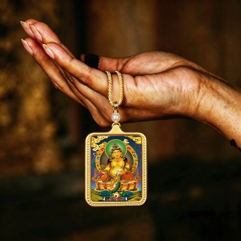 Yellow Jambhala Thangka | Attract Wealth, Gather Fortune & Abundant Prosperity