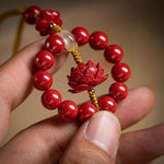 Cinnabar Car Hanging Charm | Lotus Protection Amulet