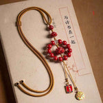 Cinnabar Car Hanging Charm | Lotus Protection Amulet
