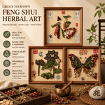 Custom DIY Chinese Herbal Feng Shui Art Frame Kit, Natural TCM Plant Good Luck Wall Decor, Stress Relief Craft Gift For Western Spiritual Home Lovers