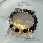 Silver Obsidian Protection Bracelet | Energy Defense & Wealth