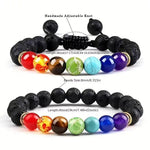 Chakra Energy Bracelet | Volcanic Stone for Wealth & Protection