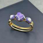 WIAUGEM Natural Amethyst 4-Piece Jewelry Set