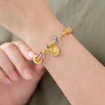 Natural Sugar Heart Agate Bracelet | Yellow Fortune & Luck Jewelry