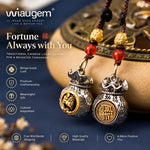 WIAUGEM Chinese Zodiac Blessing Money Bag Rotatable Keychain