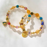 Natural Sugar Heart Agate Bracelet | Yellow Fortune & Luck Jewelry