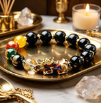 Five-Way Wealth God Black Pixiu Bracelet for Abundance, Luck, and Protection