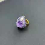 WIAUGEM Natural Amethyst 4-Piece Jewelry Set