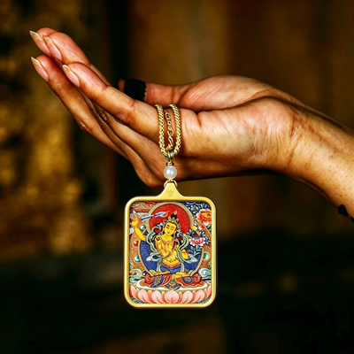 Handmade Manjushri Bodhisattva Charm Pendant | Focus, Intellect & Sacred Protection