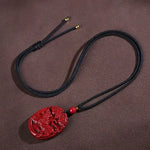 Wiaugem Chinese Zodiac Cinnabar Pendant | Natural Cinnabar Zodiac Talisman for Protection, Good Luck & Prosperity