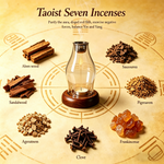 Vitality Boost & Slim Support Taoist Seven Sacred Incense & Candle Holder for Eastern Mystic Energy, Inner Peace & Wealth Attraction
