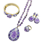 WIAUGEM Natural Amethyst 4-Piece Jewelry Set