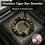 Silver Obsidian Protection Bracelet | Energy Defense & Wealth